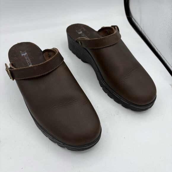 Romika‎ Mule Clogs Womens Size US 10.5 EU 42 Brown Adj Rotate Strap Platform - Picture 1 of 11